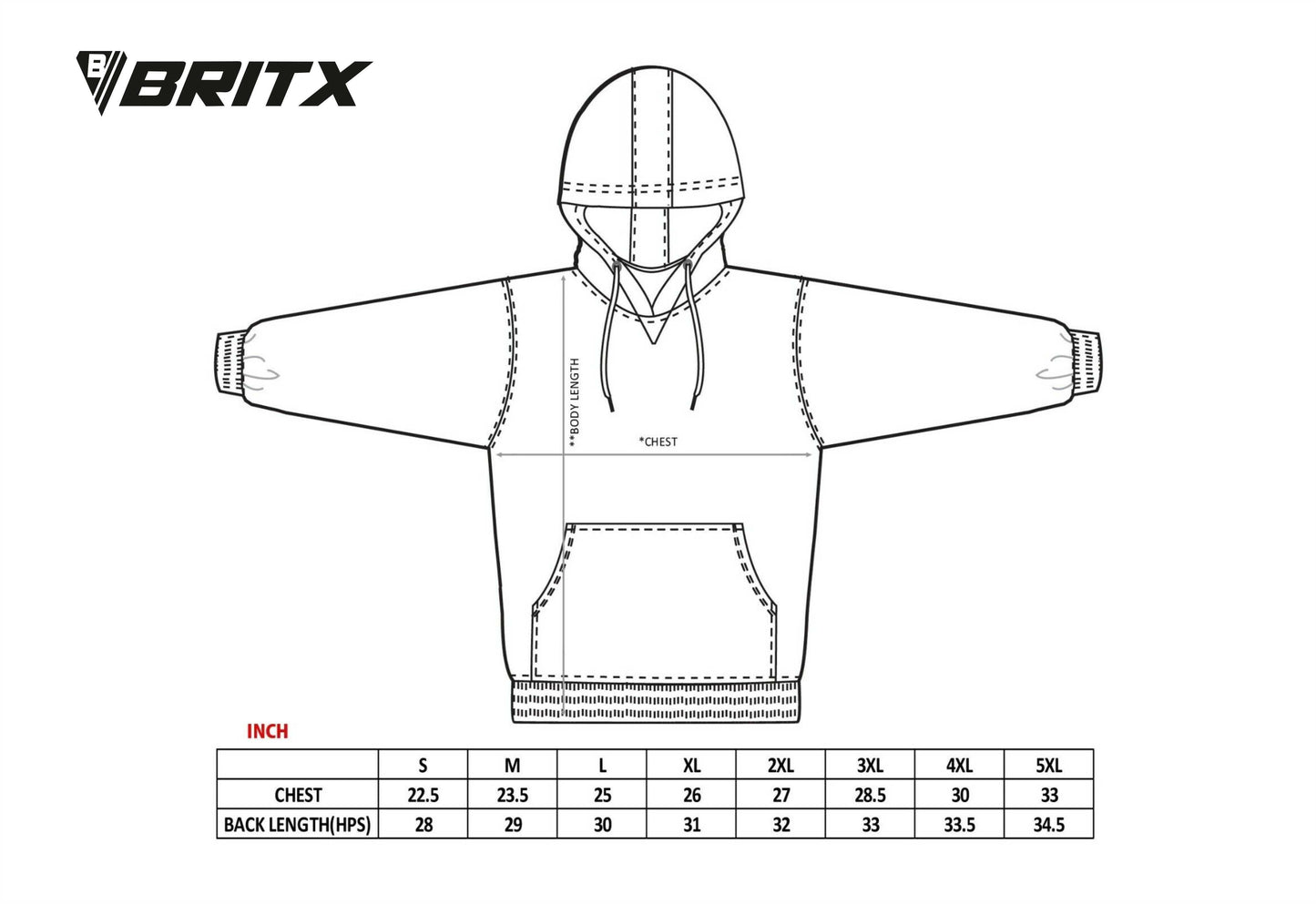 BRITX Pullover Hoodie Hooded Top Unisex Men’s Ladies Hooded Sweatshirts