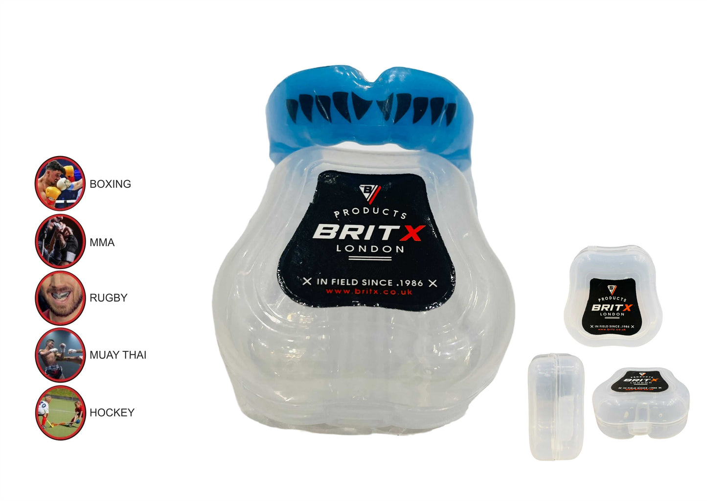BRITX MO Mouth Guard Shark Gum Shield Teeth Protection Boxing, MMA ,RUGBY Senior Junior