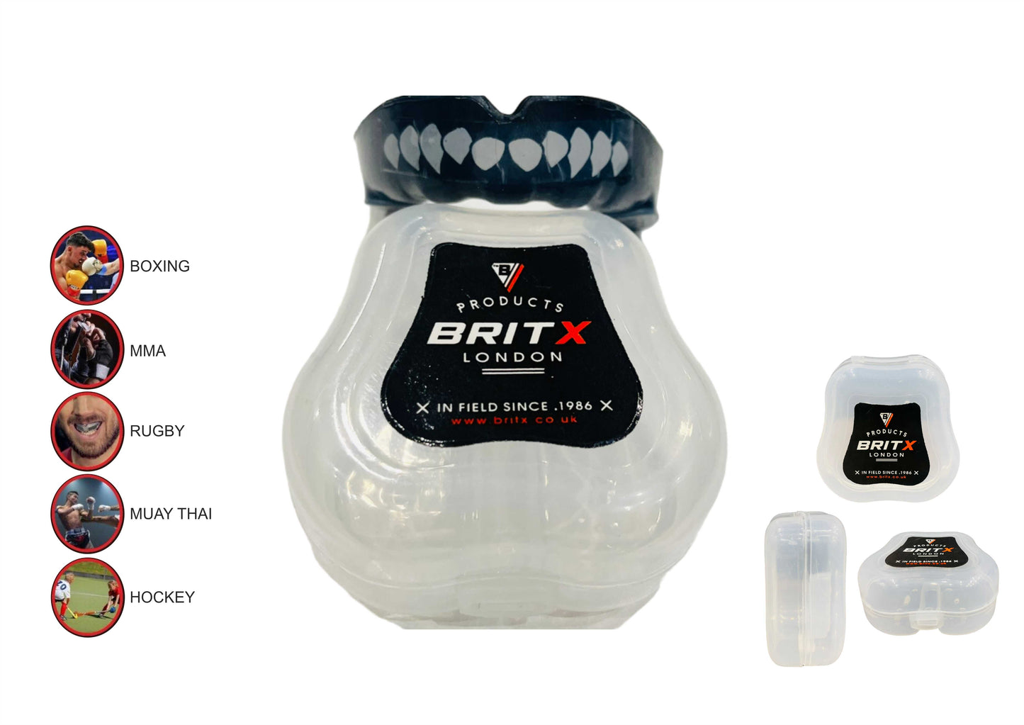 BRITX MO Mouth Guard Shark Gum Shield Teeth Protection Boxing, MMA ,RUGBY Senior Junior