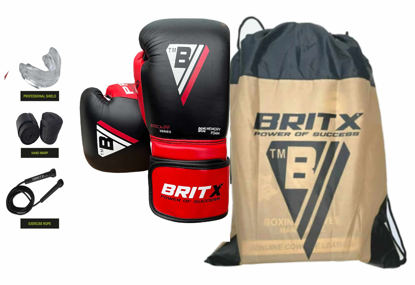 BRITX Broca Boxing Gloves Professional Cowhide Leather Competition Training Sparring Kick Fight Gloves