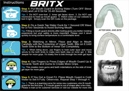 BRITX Mouth Guard Boxing MMA Rugby Gum Shield Teeth Protection Senior-Junior