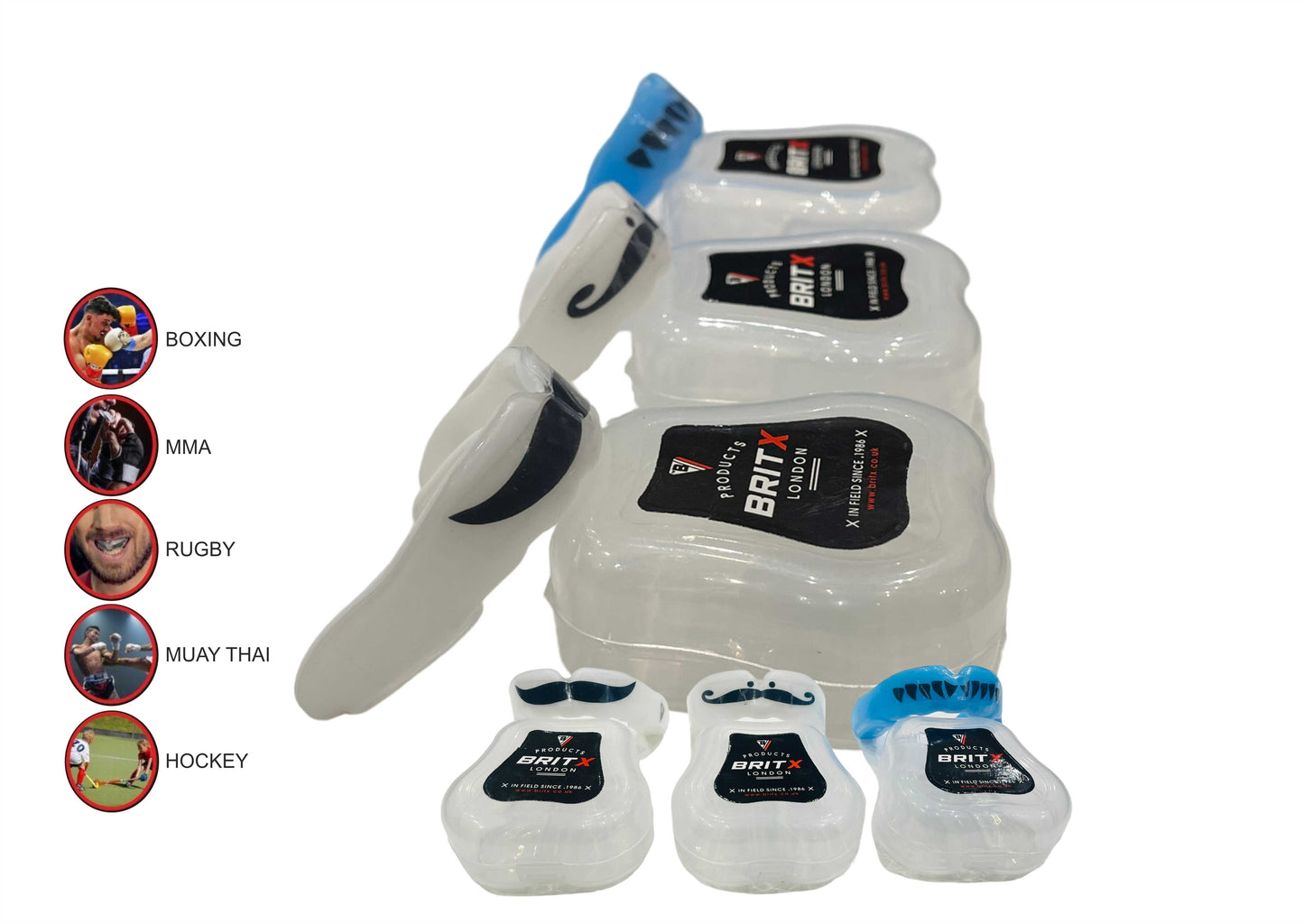 BRITX MO Mouth Guard Shark Gum Shield Teeth Protection Boxing, MMA ,RUGBY Senior Junior