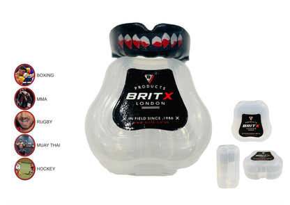 BRITX MO Mouth Guard Shark Gum Shield Teeth Protection Boxing, MMA ,RUGBY Senior Junior