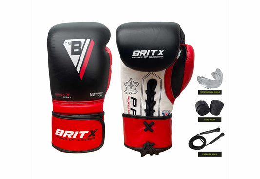BRITX Broca Boxing Gloves Professional Cowhide Leather Competition Training Sparring Kick Fight Gloves