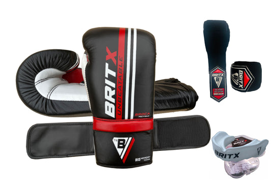 BRITX Boxing Gloves Cowhide Leather Competition Training Sparring Kick Fight Gloves