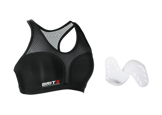 BRITX Ladies Chest Guard Female Chest Guard Protector Sports Bra, Karate Chest Guard, Taekwondo, Thai, MMA, Boxing, Kick Boxing Chest Guard Black